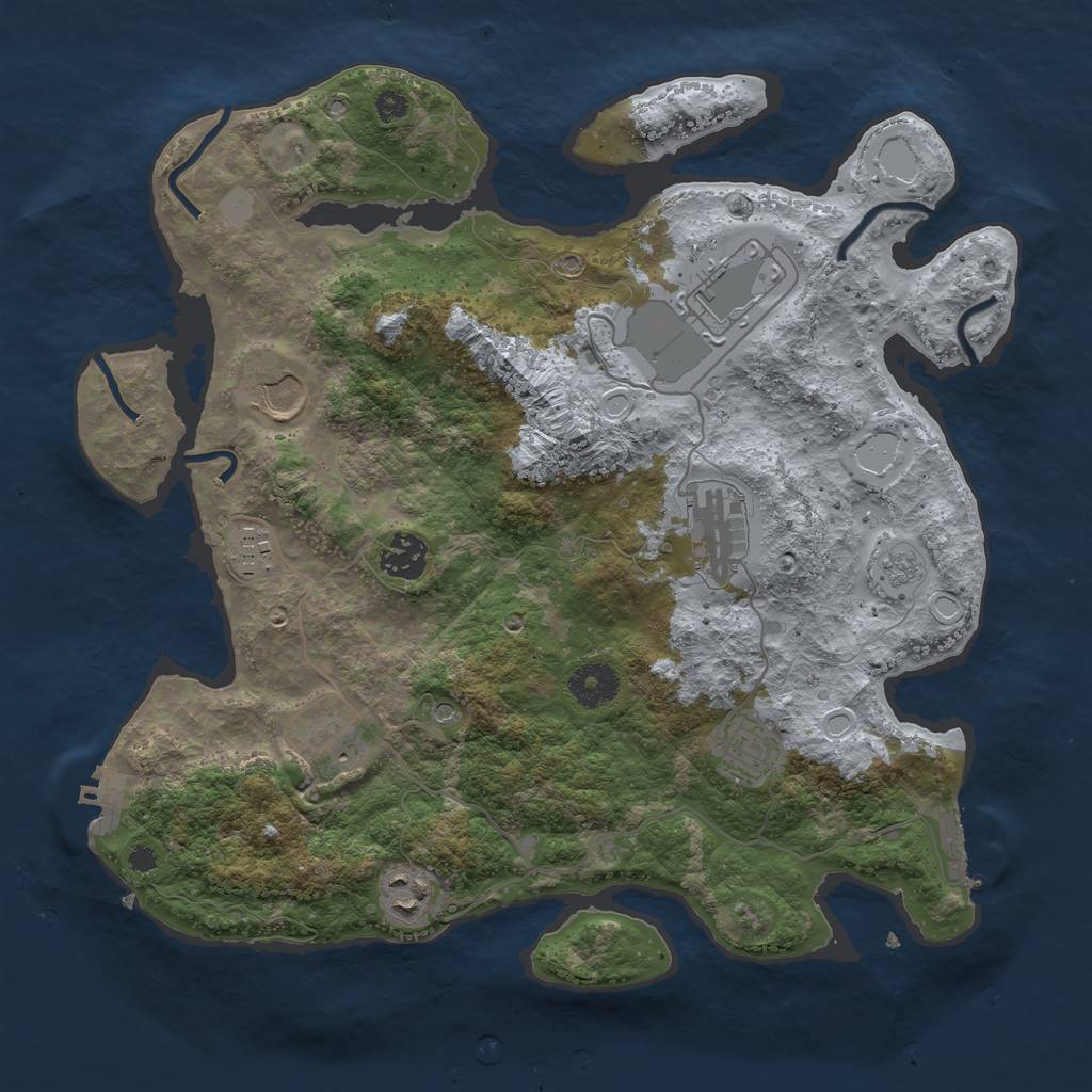 Rust Map: Procedural Map, Size: 3500, Seed: 40645160, 15 Monuments