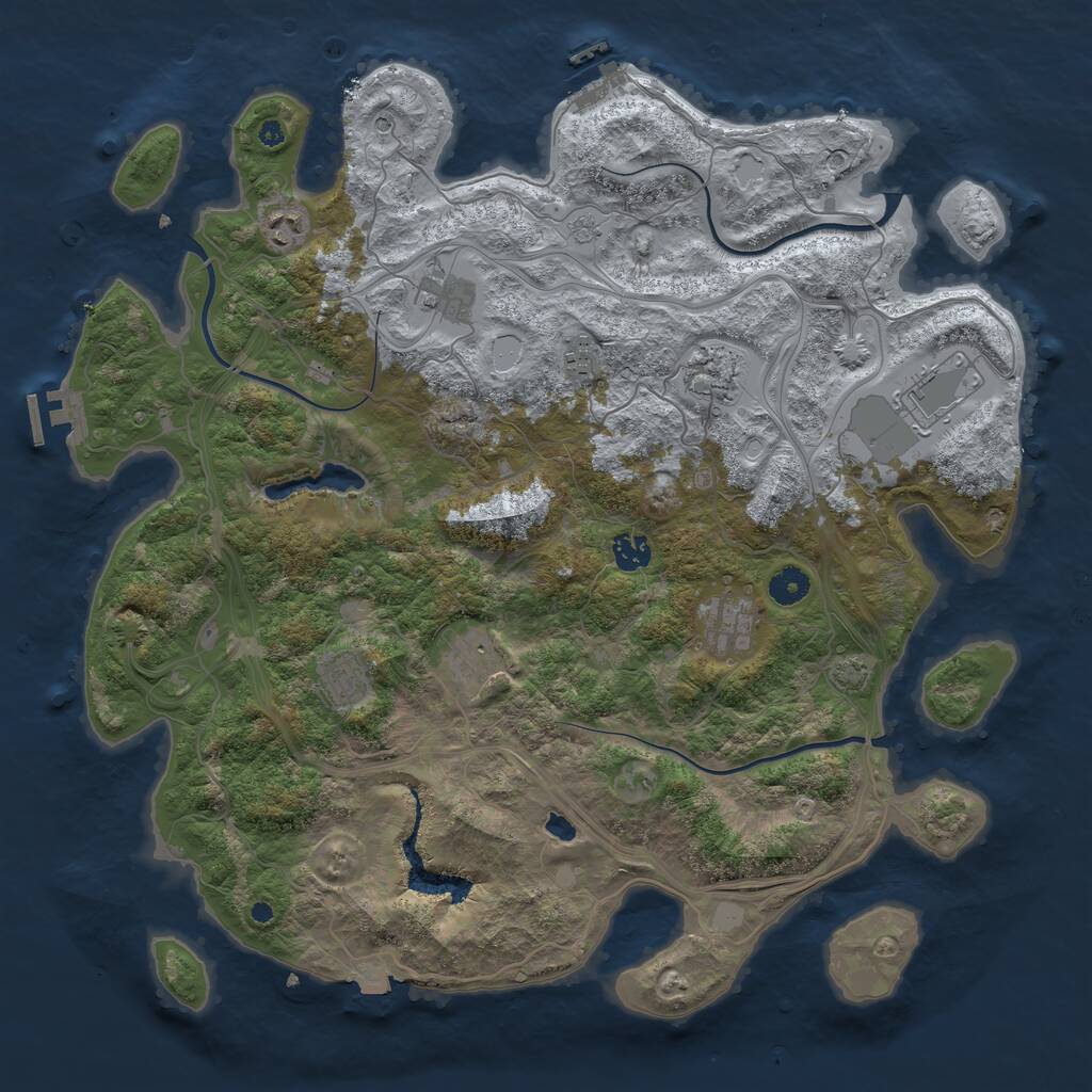 Rust Map: Procedural Map, Size: 4250, Seed: 994248913, 15 Monuments