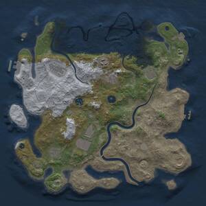 Thumbnail Rust Map: Procedural Map, Size: 3800, Seed: 1234567, 16 Monuments