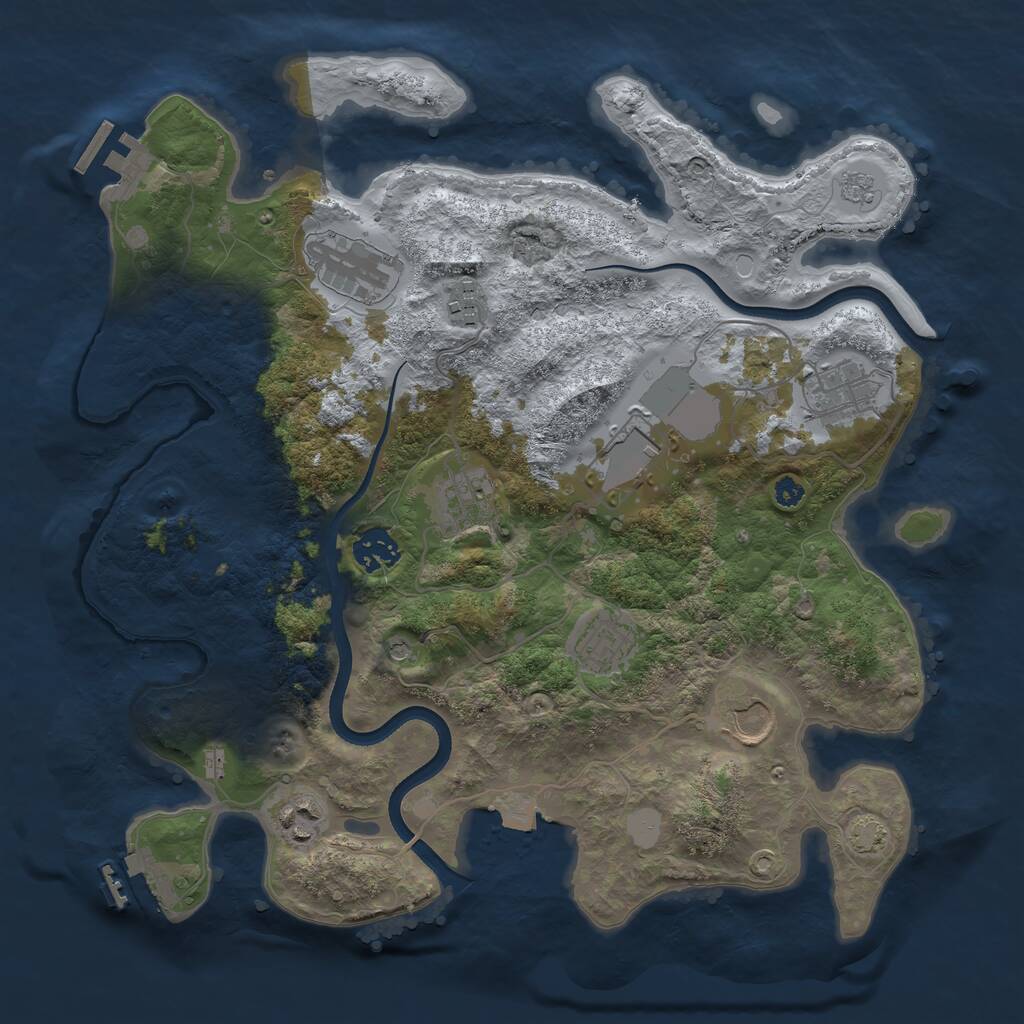 Rust Map: Procedural Map, Size: 3500, Seed: 2018626200, 15 Monuments