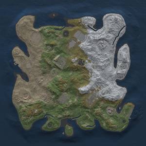 Thumbnail Rust Map: Procedural Map, Size: 3500, Seed: 869906602, 19 Monuments