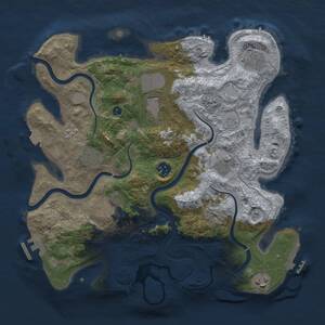 Thumbnail Rust Map: Procedural Map, Size: 3500, Seed: 869906602, 14 Monuments