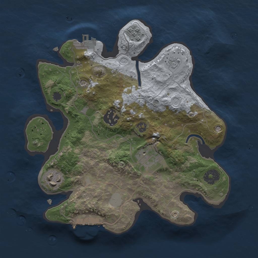 Rust Map: Procedural Map, Size: 2500, Seed: 11856, 11 Monuments