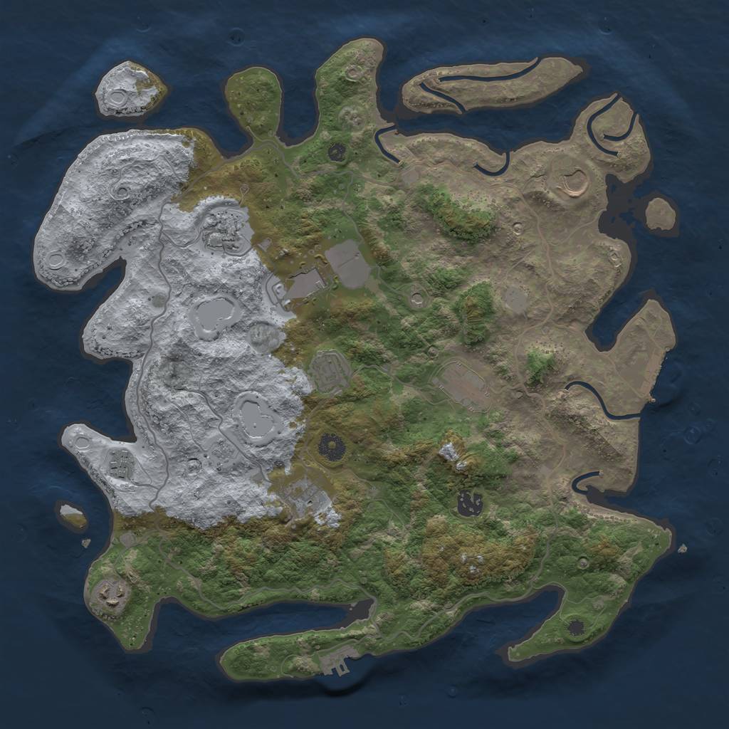 Rust Map: Procedural Map, Size: 4000, Seed: 15228680, 18 Monuments