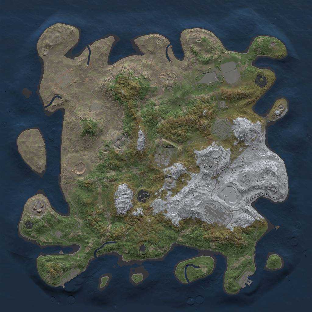 Rust Map: Procedural Map, Size: 3750, Seed: 651572935, 18 Monuments