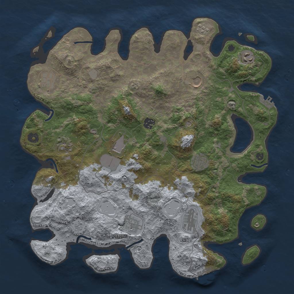 Rust Map: Procedural Map, Size: 4000, Seed: 20034326, 19 Monuments