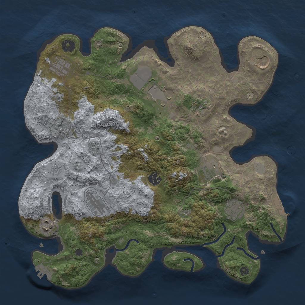 Rust Map: Procedural Map, Size: 3500, Seed: 256202336, 19 Monuments