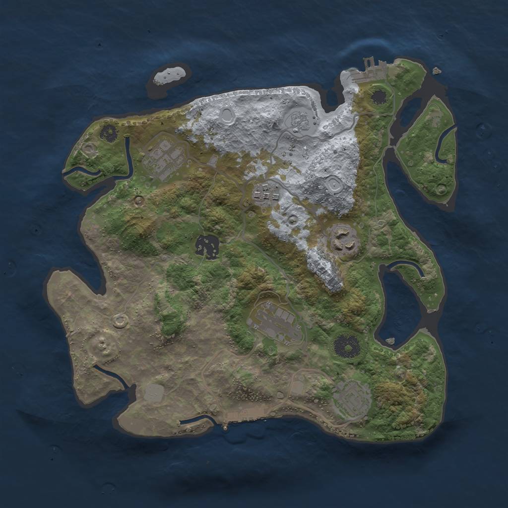 Rust Map: Procedural Map, Size: 3000, Seed: 8549, 14 Monuments