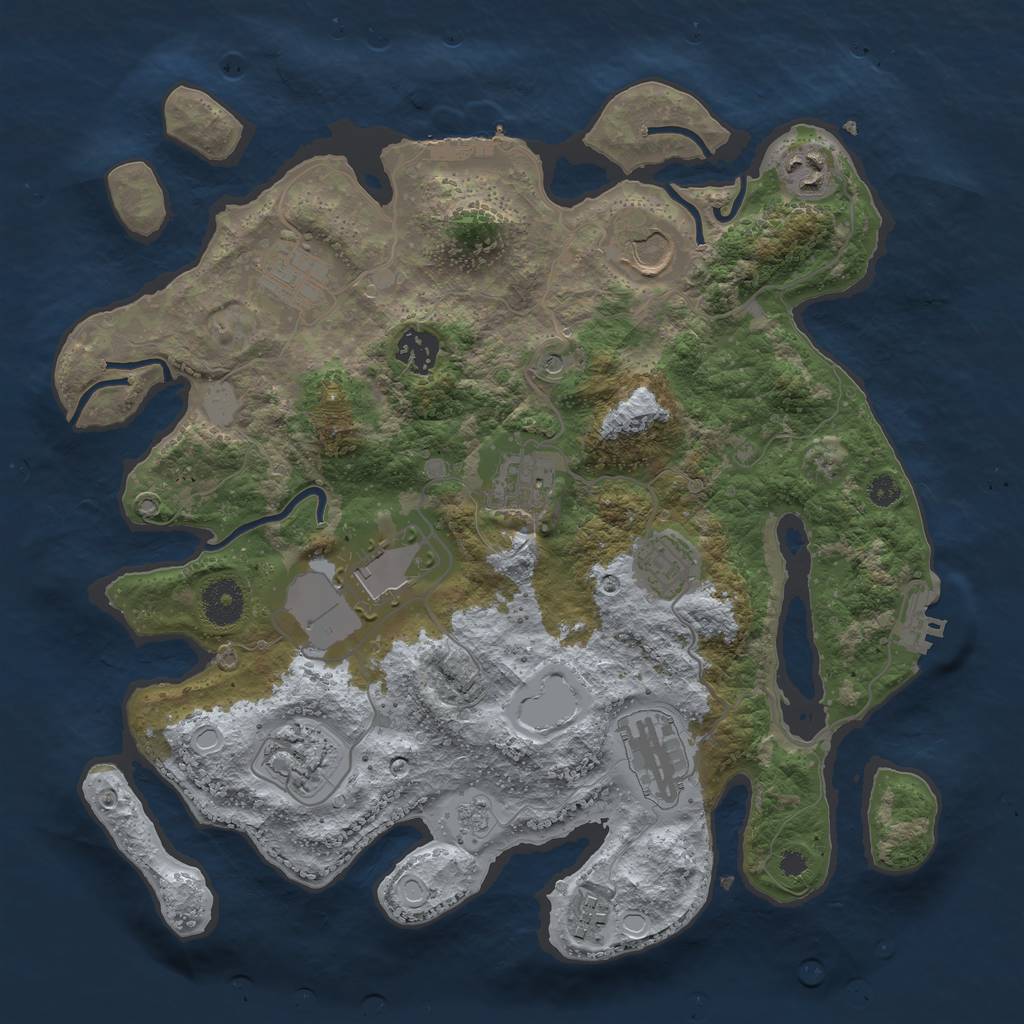 Rust Map: Procedural Map, Size: 3500, Seed: 1668016650, 19 Monuments