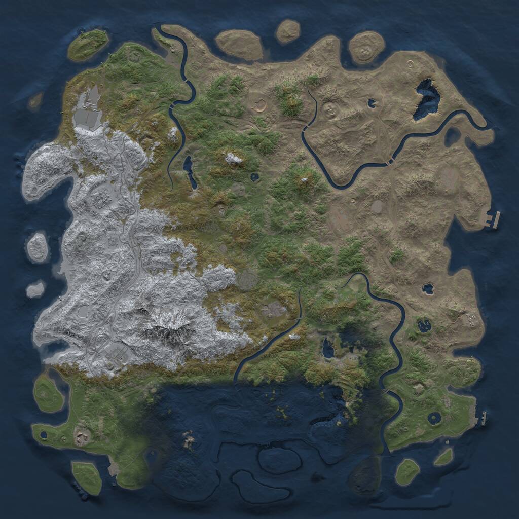 Rust Map: Procedural Map, Size: 6000, Seed: 22051980, 17 Monuments