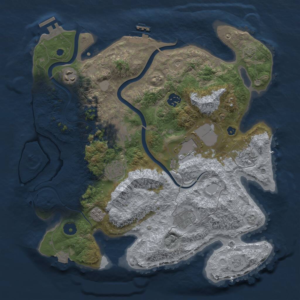 Rust Map: Procedural Map, Size: 3500, Seed: 1774140051, 14 Monuments