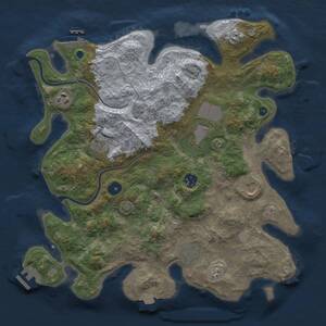 Thumbnail Rust Map: Procedural Map, Size: 3700, Seed: 1597401418, 13 Monuments