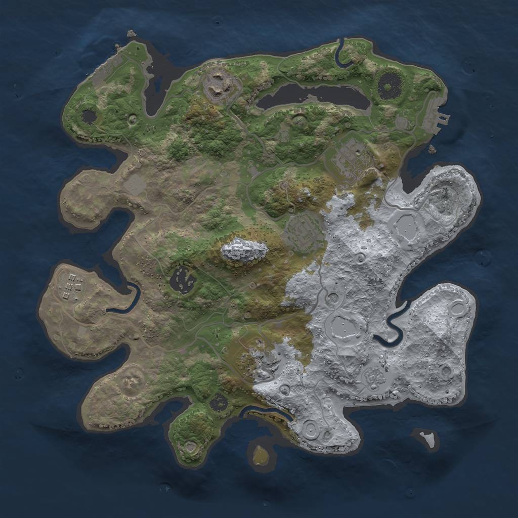 Rust Map: Procedural Map, Size: 3000, Seed: 1446848802, 13 Monuments
