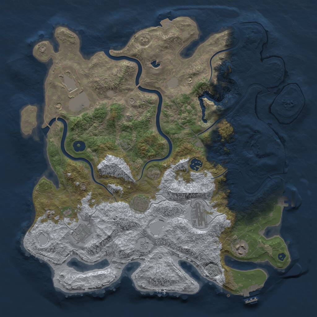 Rust Map: Procedural Map, Size: 4000, Seed: 12121212, 13 Monuments