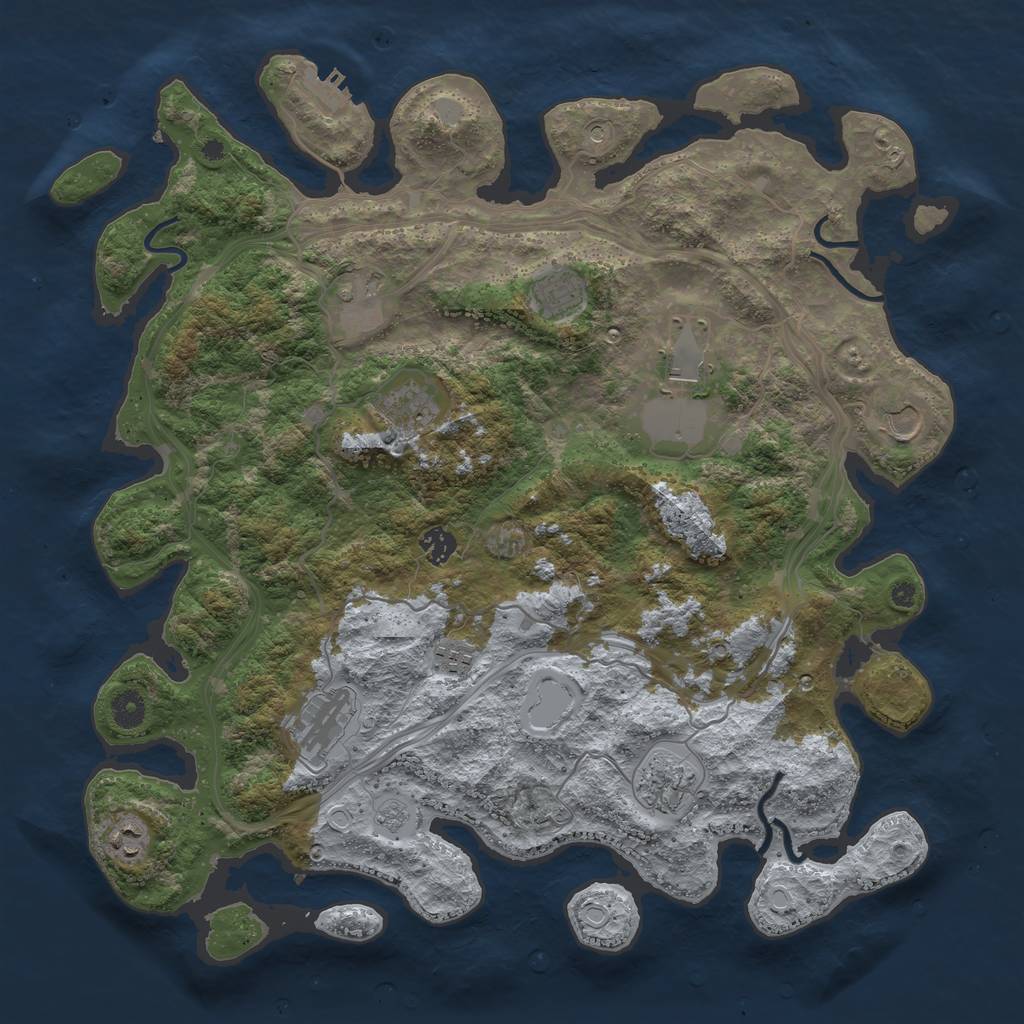 Rust Map: Procedural Map, Size: 4250, Seed: 998018, 16 Monuments