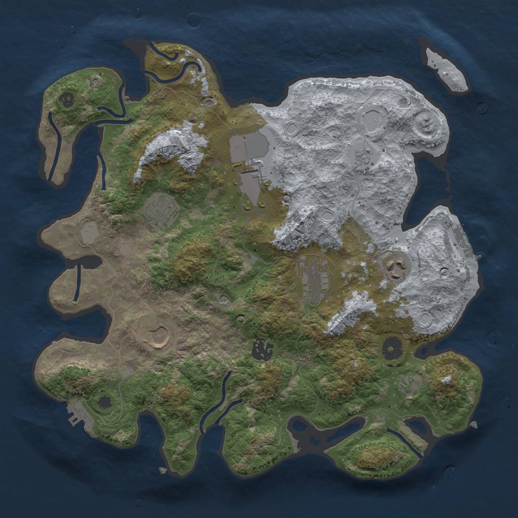 Rust Map: Procedural Map, Size: 3500, Seed: 82367112, 13 Monuments