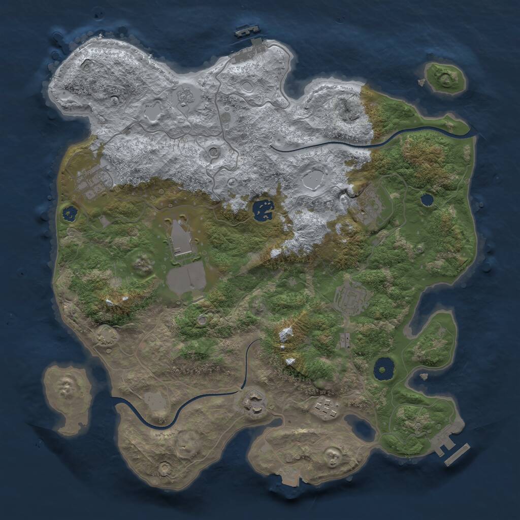 Rust Map: Procedural Map, Size: 3500, Seed: 49765606, 13 Monuments