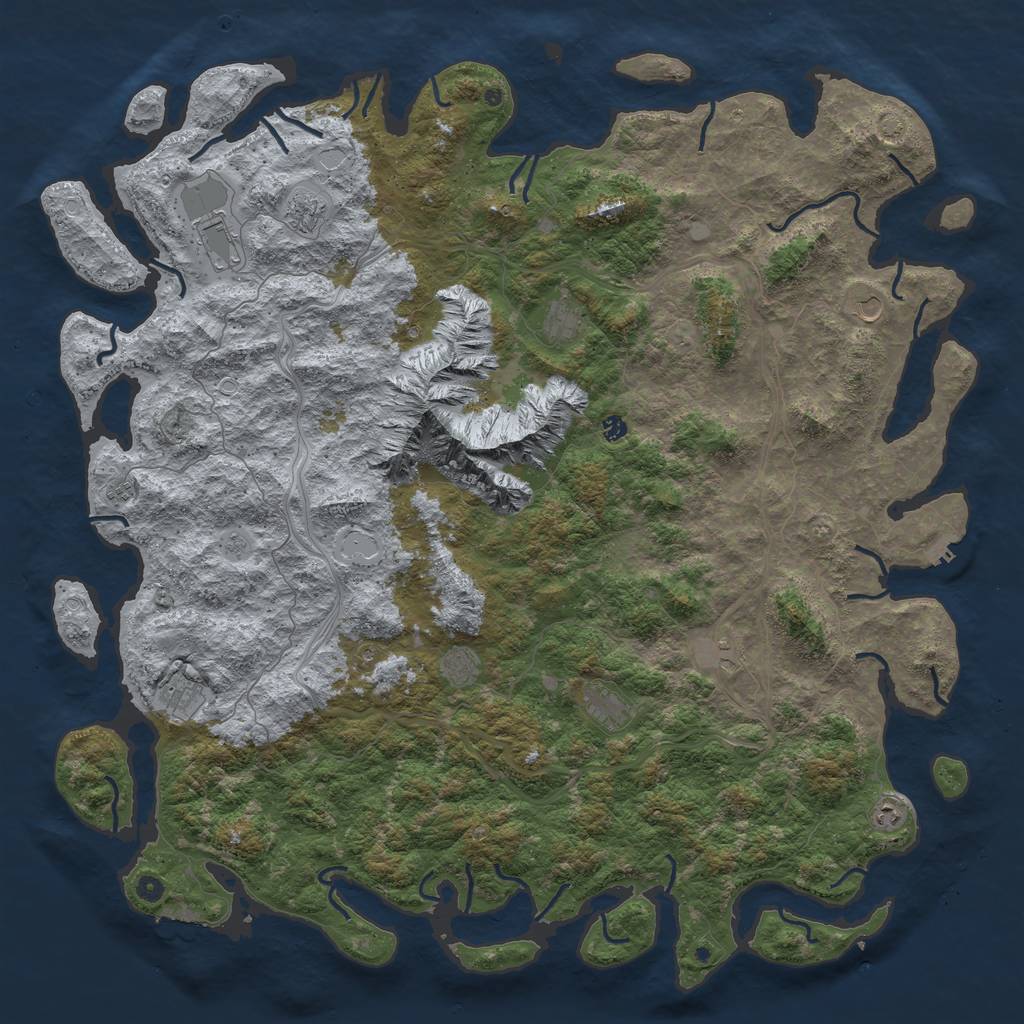 Rust Map: Procedural Map, Size: 6000, Seed: 45236481, 19 Monuments