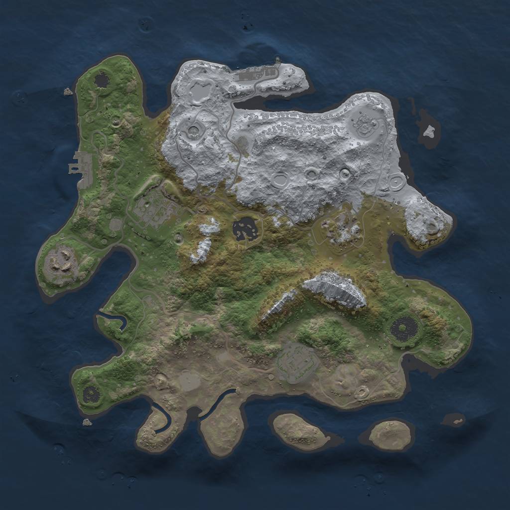 Rust Map: Procedural Map, Size: 3000, Seed: 81419835, 14 Monuments