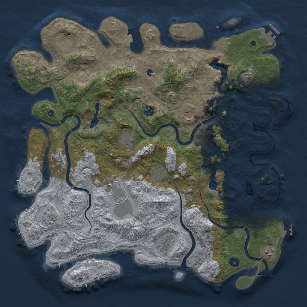 Rust Map: Procedural Map, Size: 4500, Seed: 2110698047, 16 Monuments