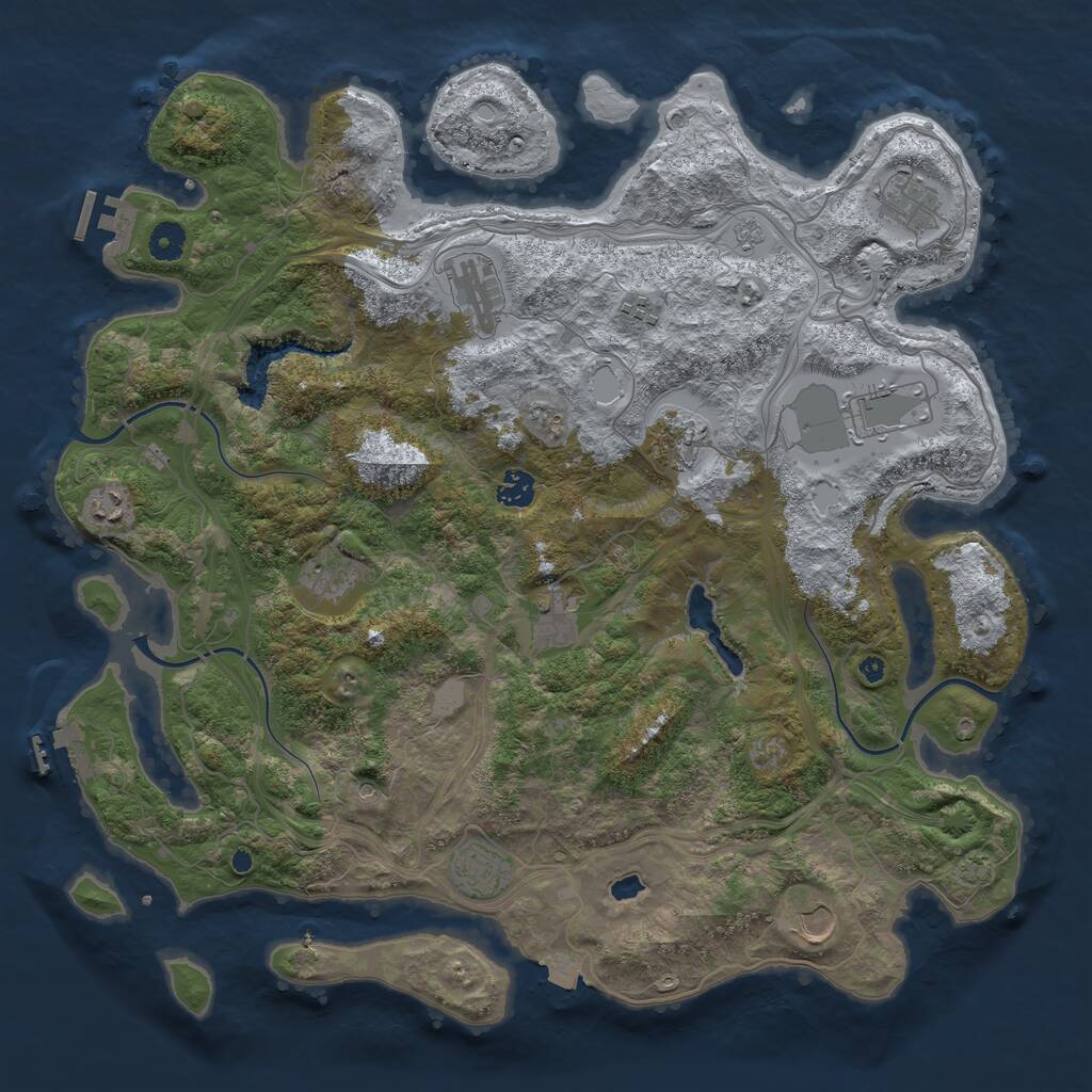 Rust Map: Procedural Map, Size: 4300, Seed: 3312238, 17 Monuments