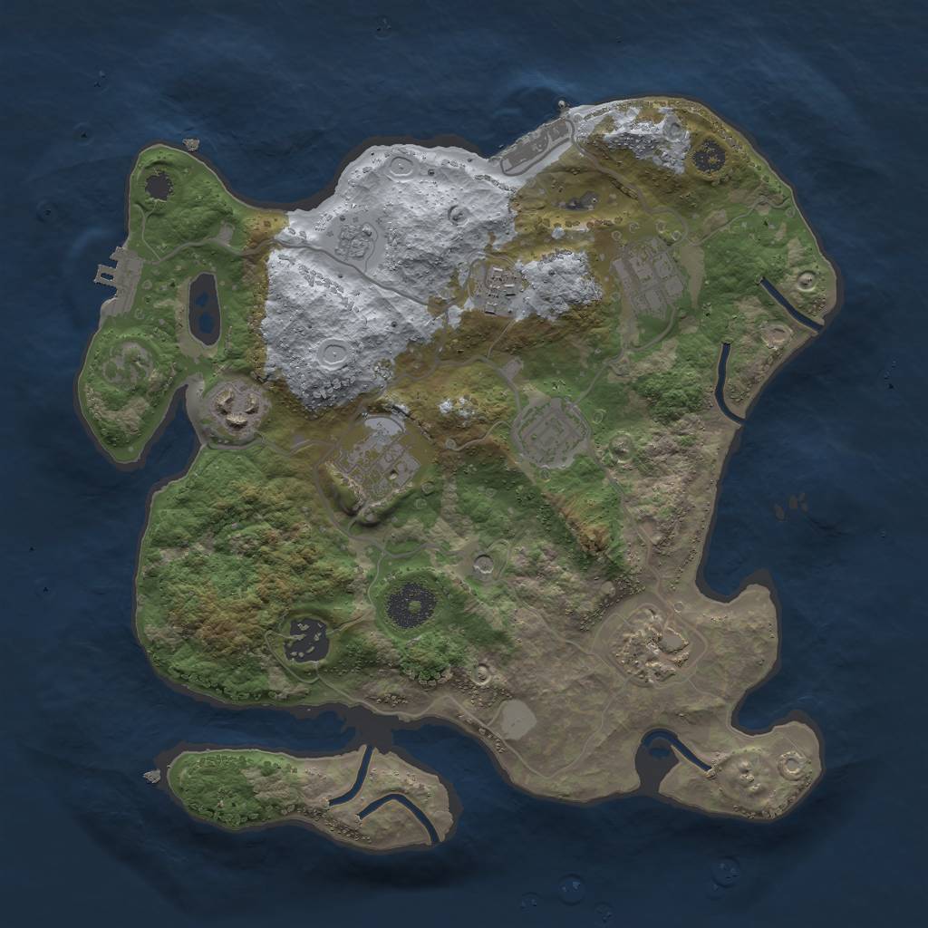 Rust Map: Procedural Map, Size: 3000, Seed: 11100, 16 Monuments
