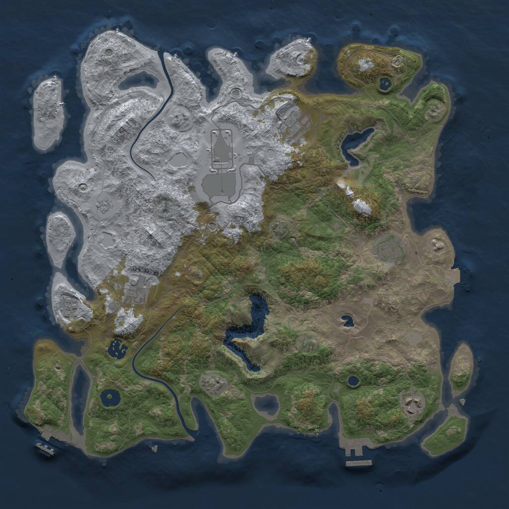 Rust Map: Procedural Map, Size: 4000, Seed: 2358586, 13 Monuments