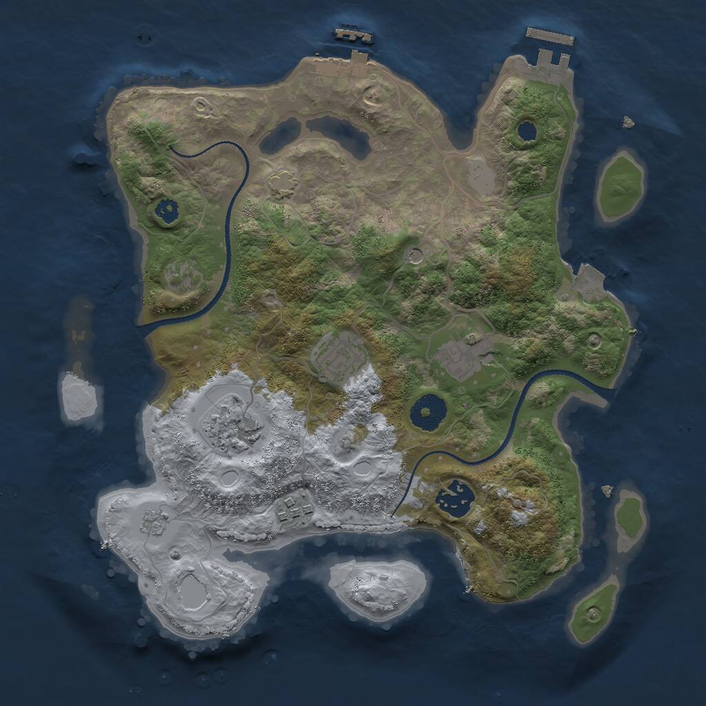 Rust Map: Procedural Map, Size: 3000, Seed: 29372, 11 Monuments