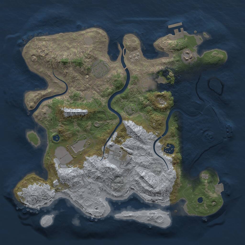 Rust Map: Procedural Map, Size: 3500, Seed: 1260526508, 13 Monuments