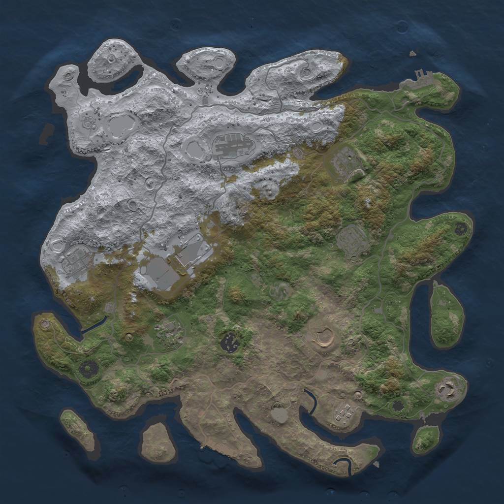 Rust Map: Procedural Map, Size: 4000, Seed: 1597084852, 19 Monuments