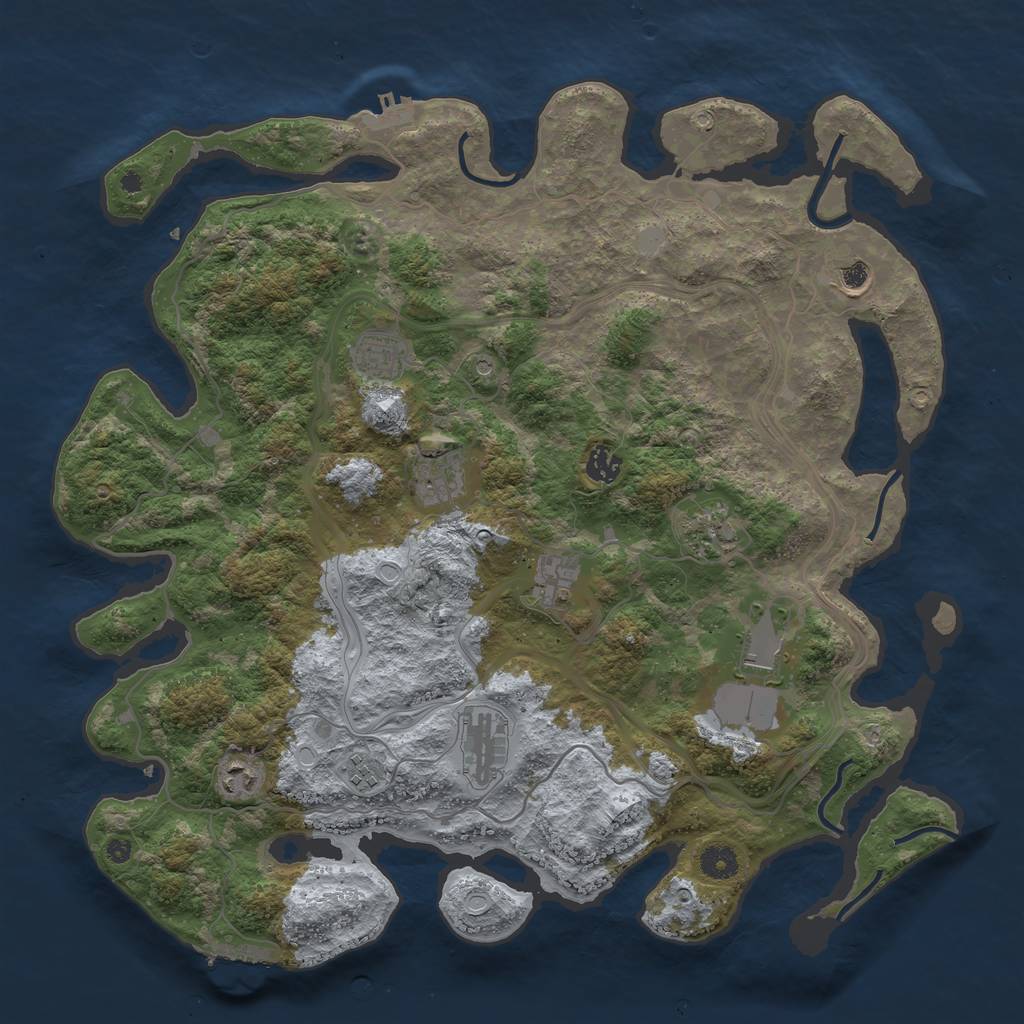 Rust Map: Procedural Map, Size: 4250, Seed: 20764, 18 Monuments
