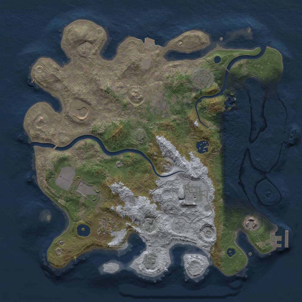 Rust Map: Procedural Map, Size: 3500, Seed: 12829152, 15 Monuments