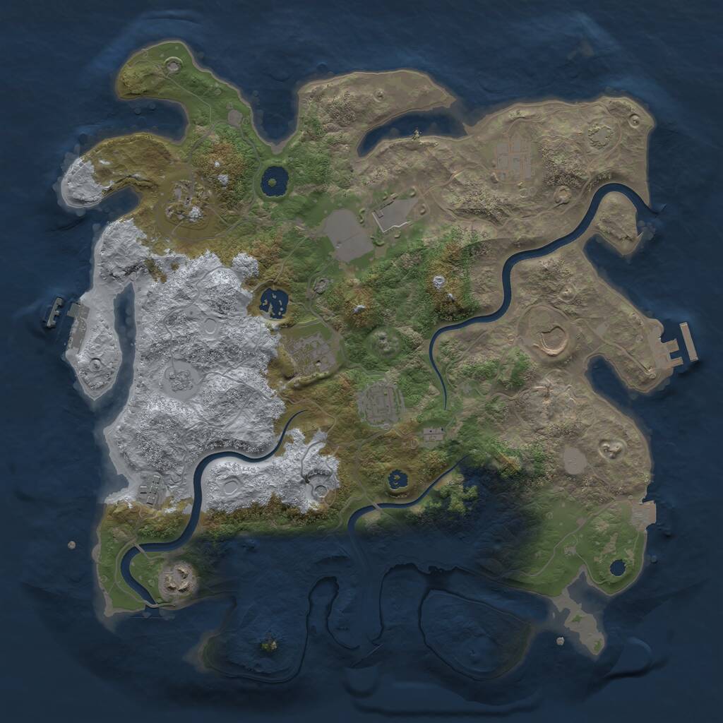 Rust Map: Procedural Map, Size: 3700, Seed: 810265786, 15 Monuments