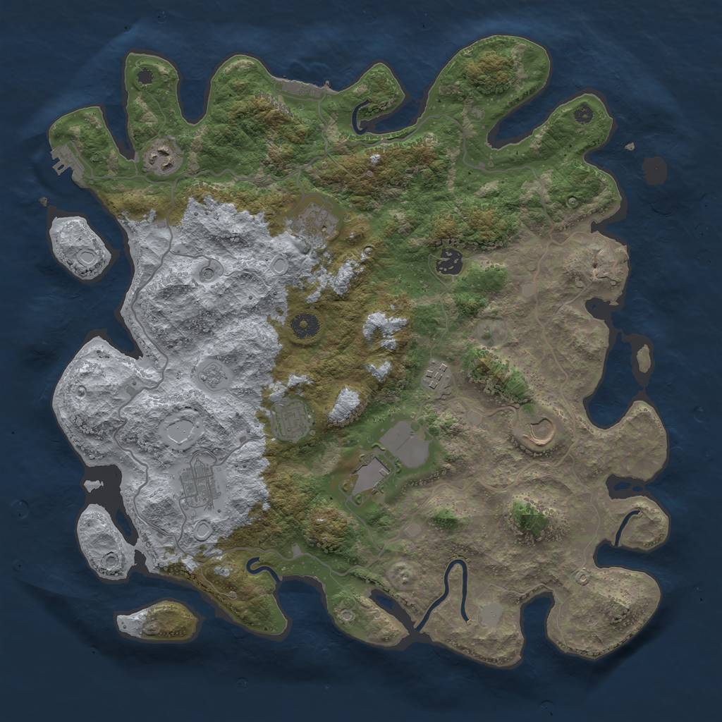 Rust Map: Procedural Map, Size: 4000, Seed: 1759266880, 17 Monuments