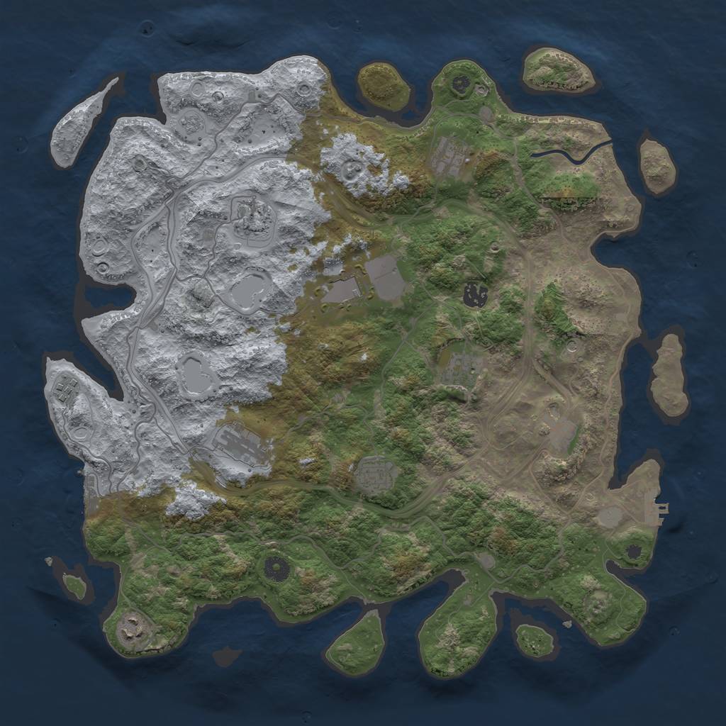 Rust Map: Procedural Map, Size: 4250, Seed: 627195691, 19 Monuments