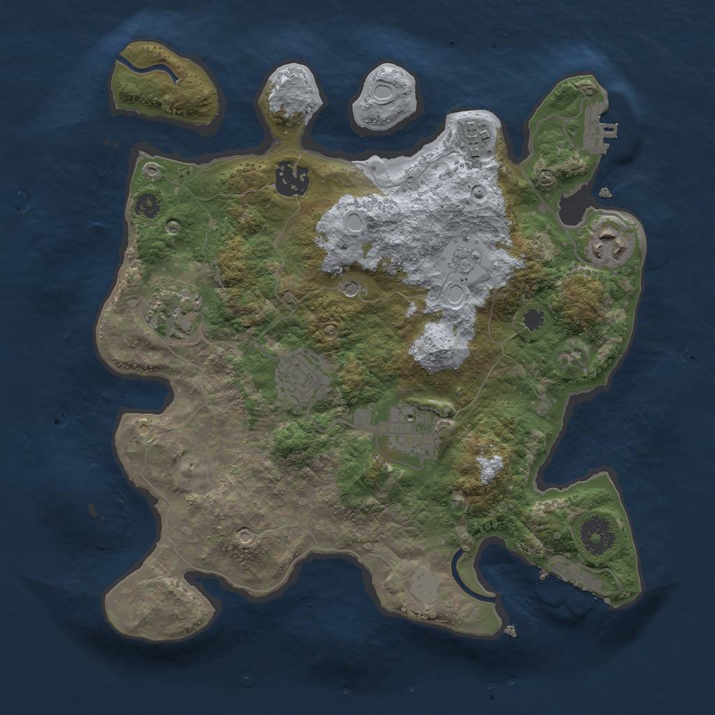 Rust Map: Procedural Map, Size: 3000, Seed: 675423, 15 Monuments