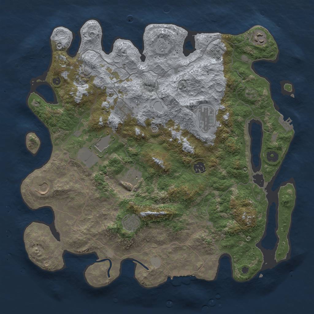 Rust Map: Procedural Map, Size: 4000, Seed: 944165900, 19 Monuments