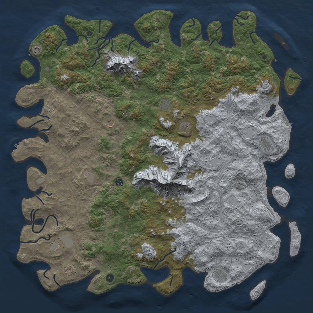 Rust Map: Procedural Map, Size: 6000, Seed: 980981830, 18 Monuments