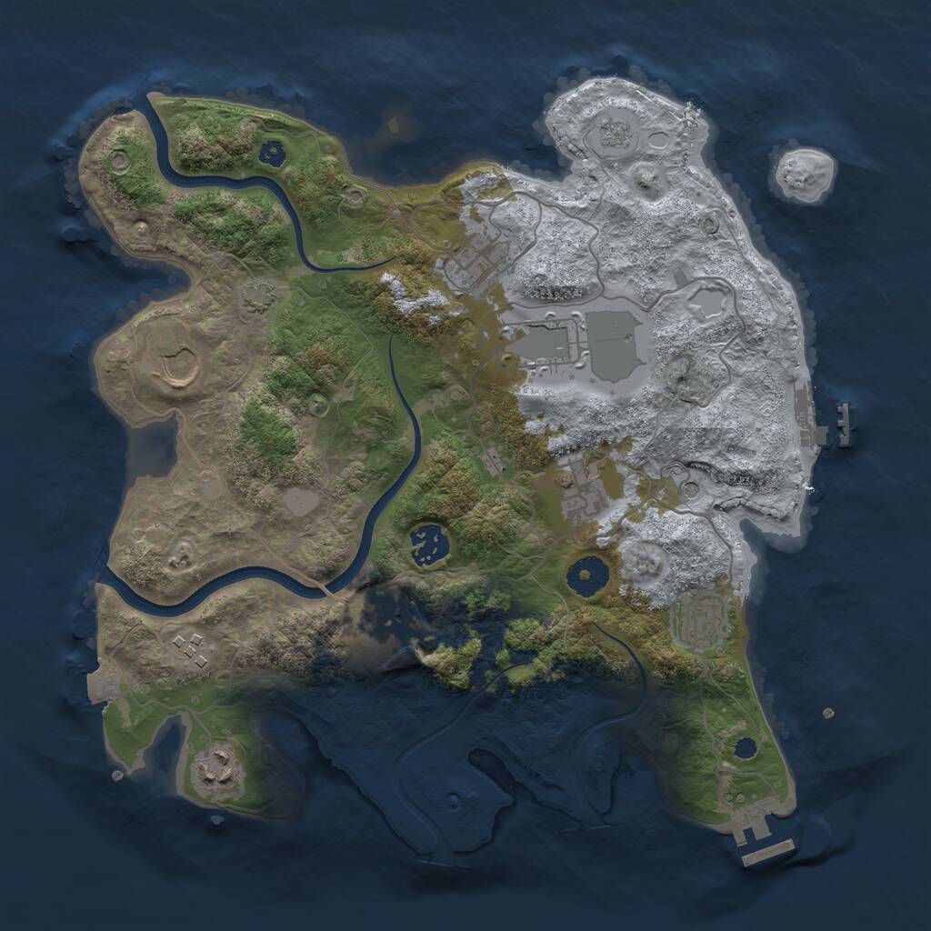 Rust Map: Procedural Map, Size: 3500, Seed: 21260469, 15 Monuments
