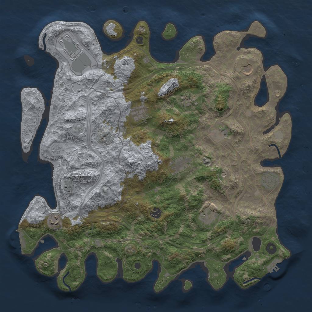 Rust Map: Procedural Map, Size: 4250, Seed: 167238855, 20 Monuments