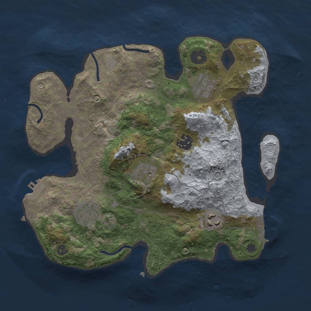 Rust Map: Procedural Map, Size: 3000, Seed: 84113, 13 Monuments