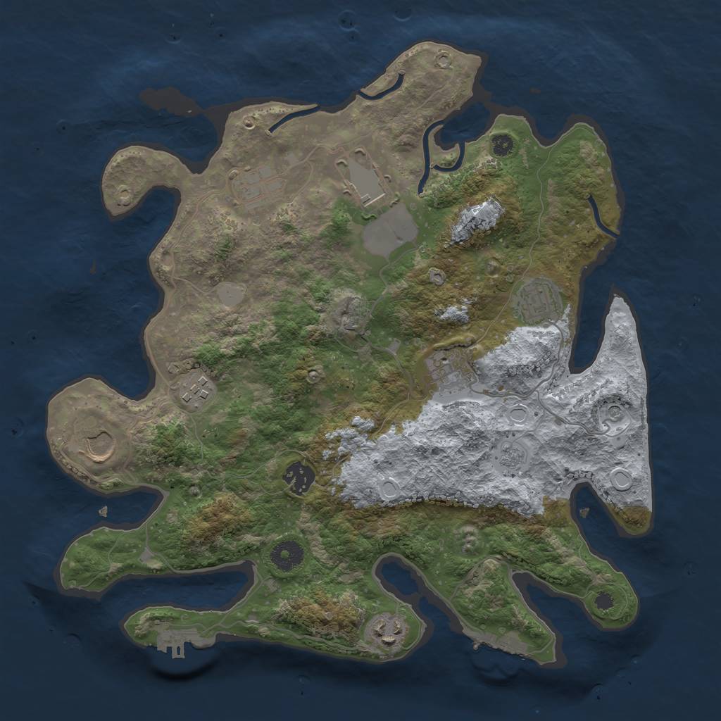 Rust Map: Procedural Map, Size: 3500, Seed: 85317800, 17 Monuments