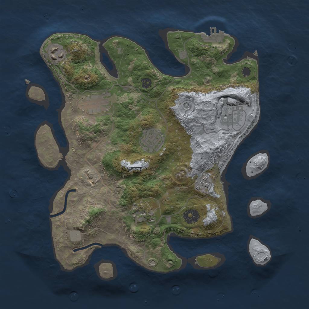 Rust Map: Procedural Map, Size: 3000, Seed: 1503312700, 13 Monuments