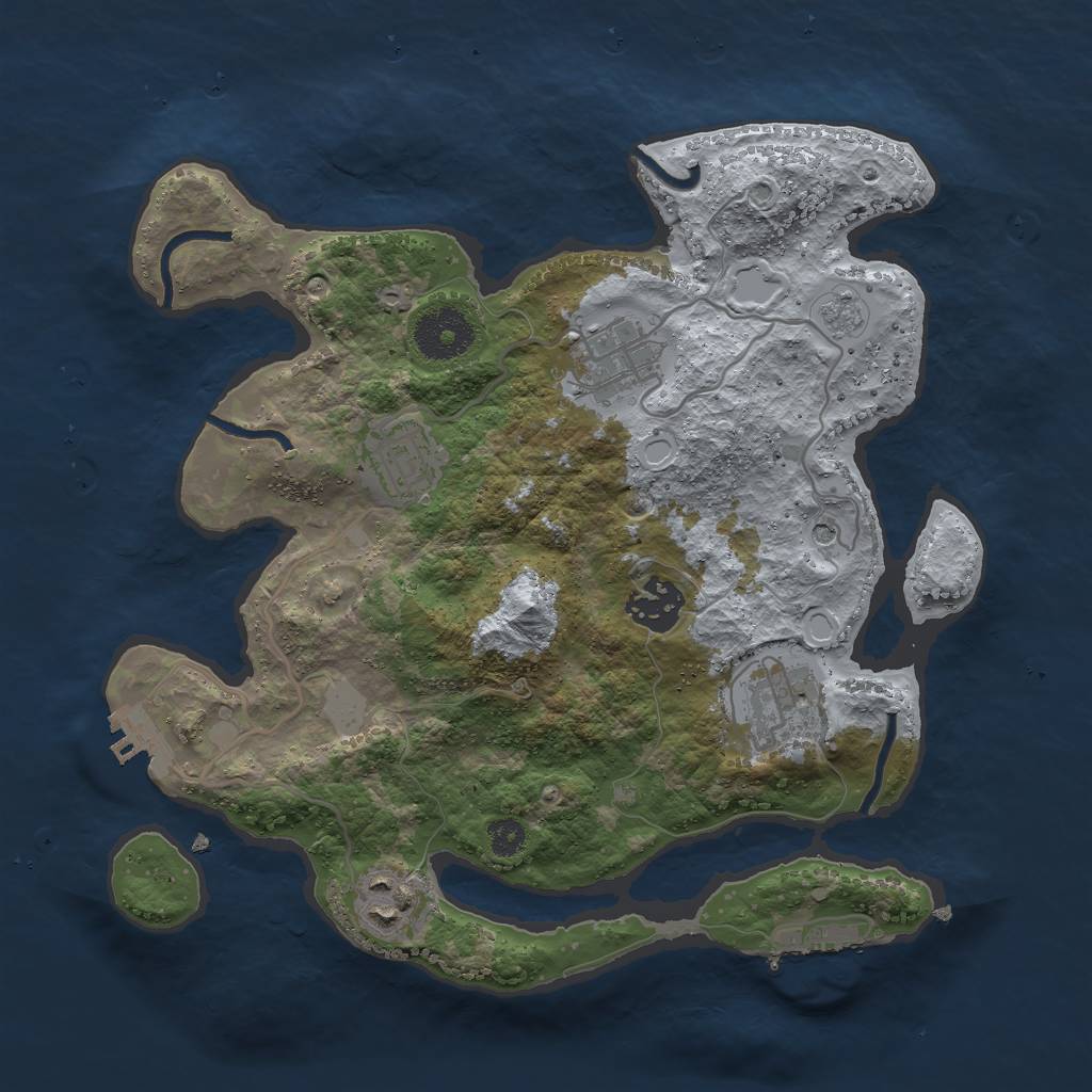 Rust Map: Procedural Map, Size: 3000, Seed: 916635, 12 Monuments