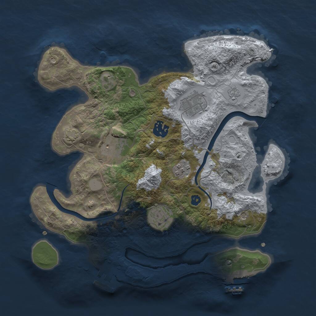 Rust Map: Procedural Map, Size: 3000, Seed: 916635, 11 Monuments