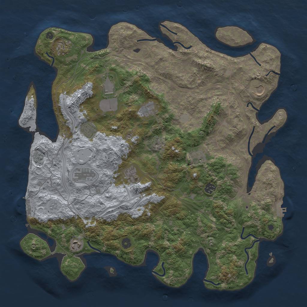 Rust Map: Procedural Map, Size: 4400, Seed: 99101286, 20 Monuments