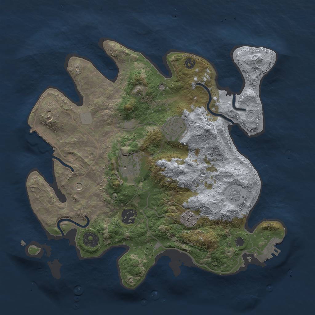 Rust Map: Procedural Map, Size: 3000, Seed: 15897180, 13 Monuments