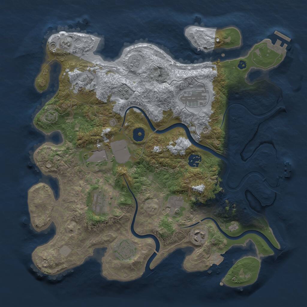Rust Map: Procedural Map, Size: 3500, Seed: 48423020, 15 Monuments