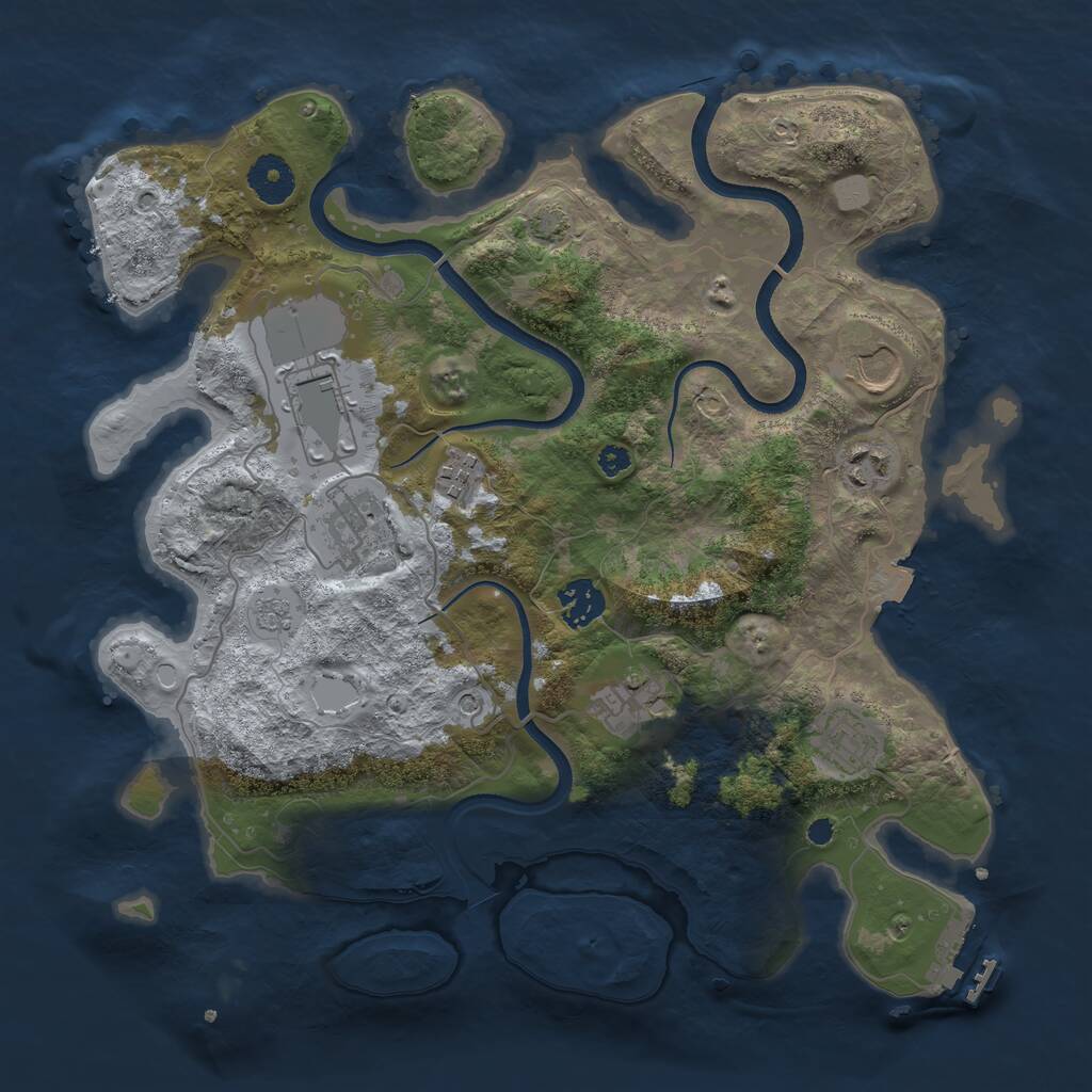 Rust Map: Procedural Map, Size: 3500, Seed: 23378271, 13 Monuments