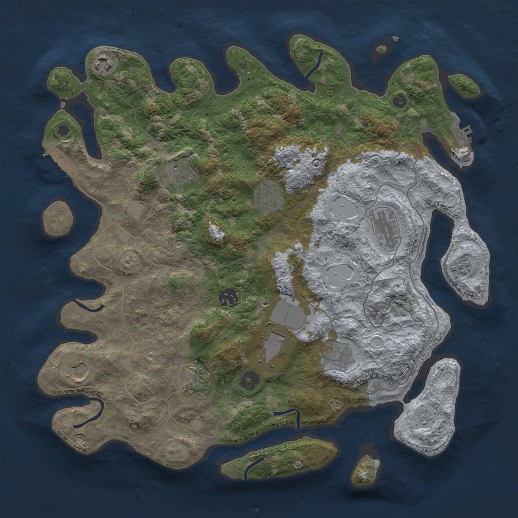 Rust Map: Procedural Map, Size: 4000, Seed: 15293659, 19 Monuments